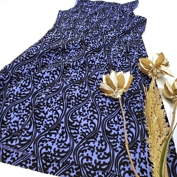 Loft Blue Suede Embroidered Light Shift Dress 2 - Picture 10 of 11